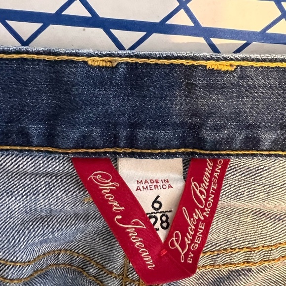 WOMENS LUCKY BRAND CLASSIC RIDER JEANS SZ 28/6 100% COTTON DISTRESSING STRT LEG - Picture 6 of 10